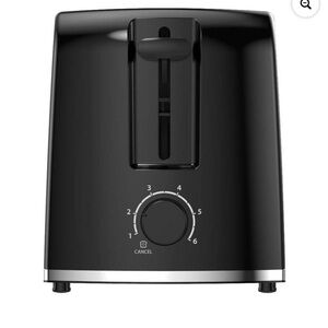 Sleek Black Toaster with Adjustable Settings  - Frigidaire 2-Slice Toaster